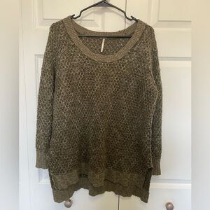 Free People Textured Olive Sweater XS